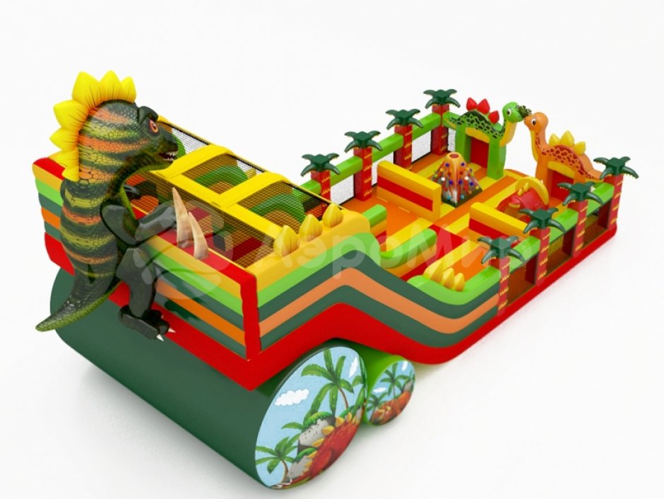Большой надувной батут Диноленд — с горками и батутной ареной на 136 м²