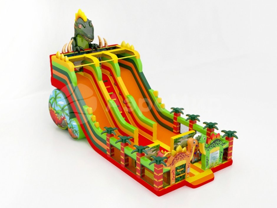 Большой надувной батут Диноленд — с горками и батутной ареной на 136 м²