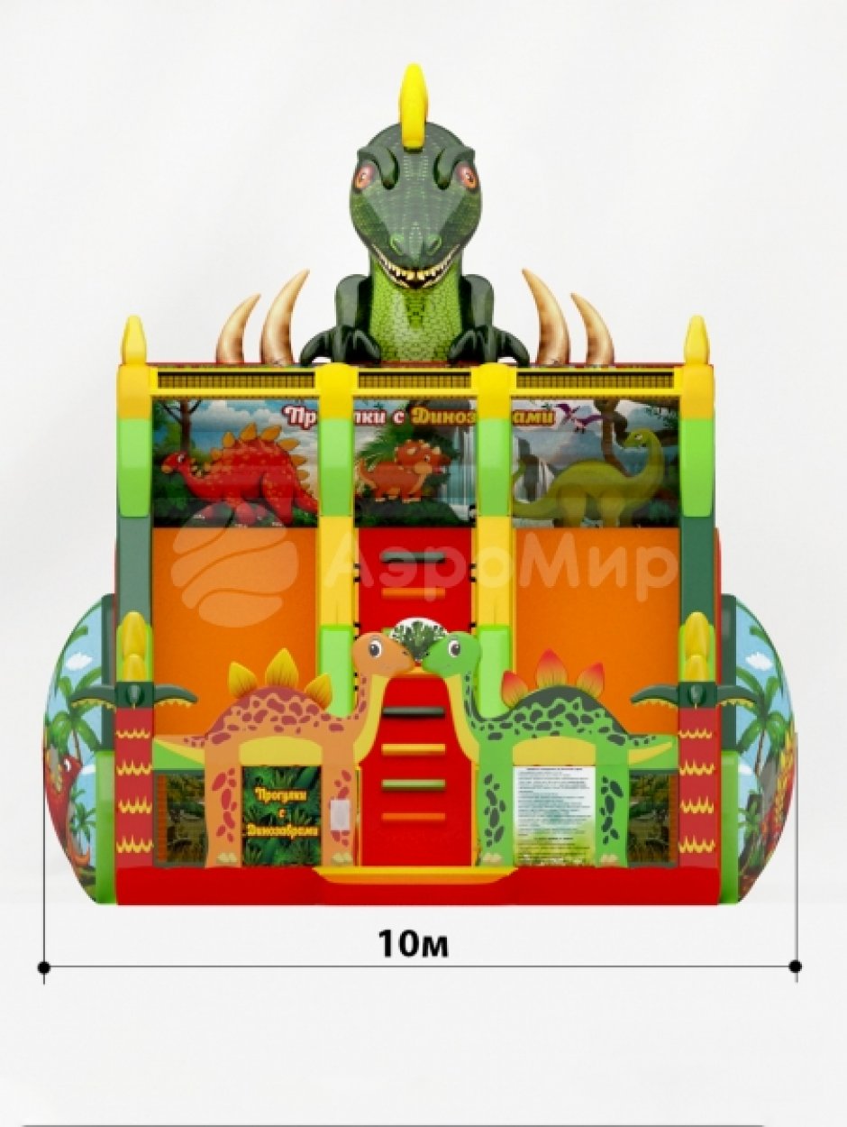 Большой надувной батут Диноленд — с горками и батутной ареной на 136 м²