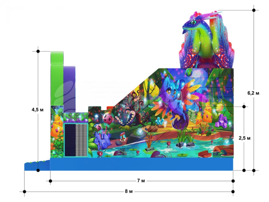 Надувной батут Фантазия — площадь 63 м²