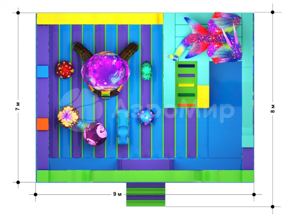 Надувной батут Фантазия — площадь 63 м²