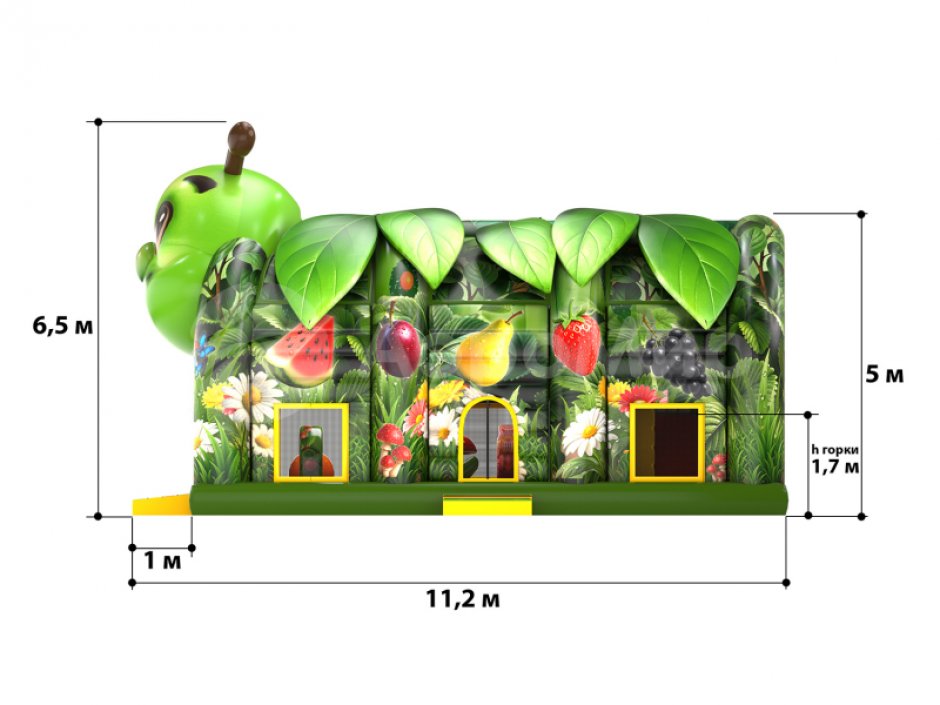 Надувной батут Гусеница