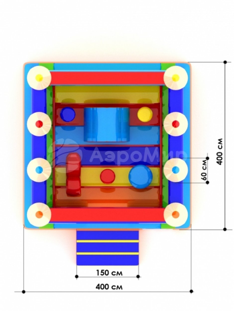 Надувной батут Карандаши — маленький надувной батут на 16 м²