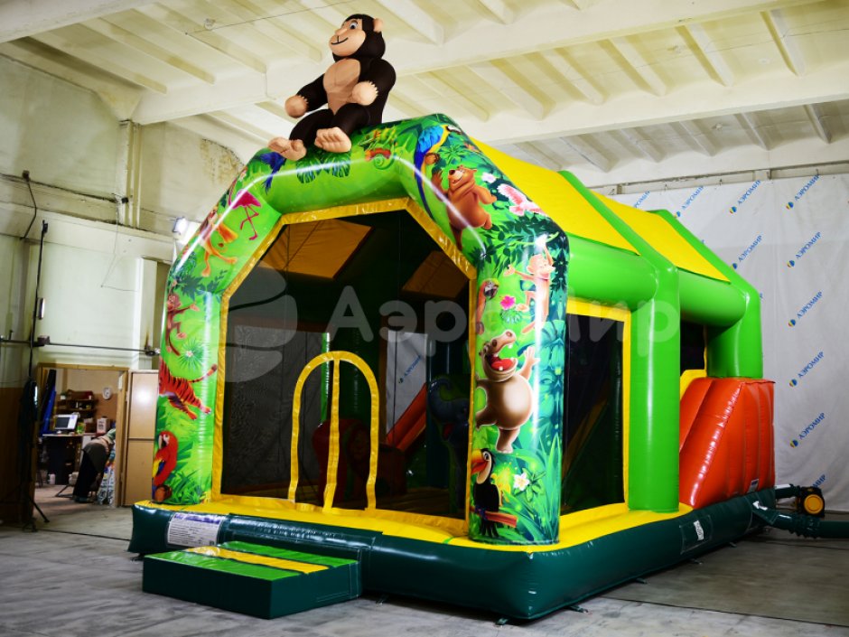 Надувной батут с крышей Кинг-Конг