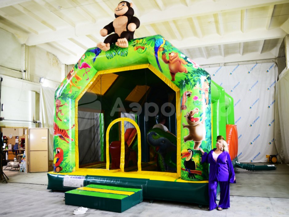 Надувной батут с крышей Кинг-Конг