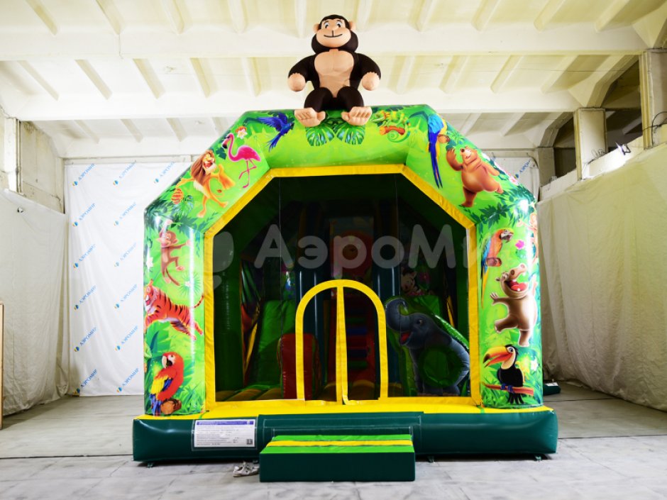 Надувной батут с крышей Кинг-Конг