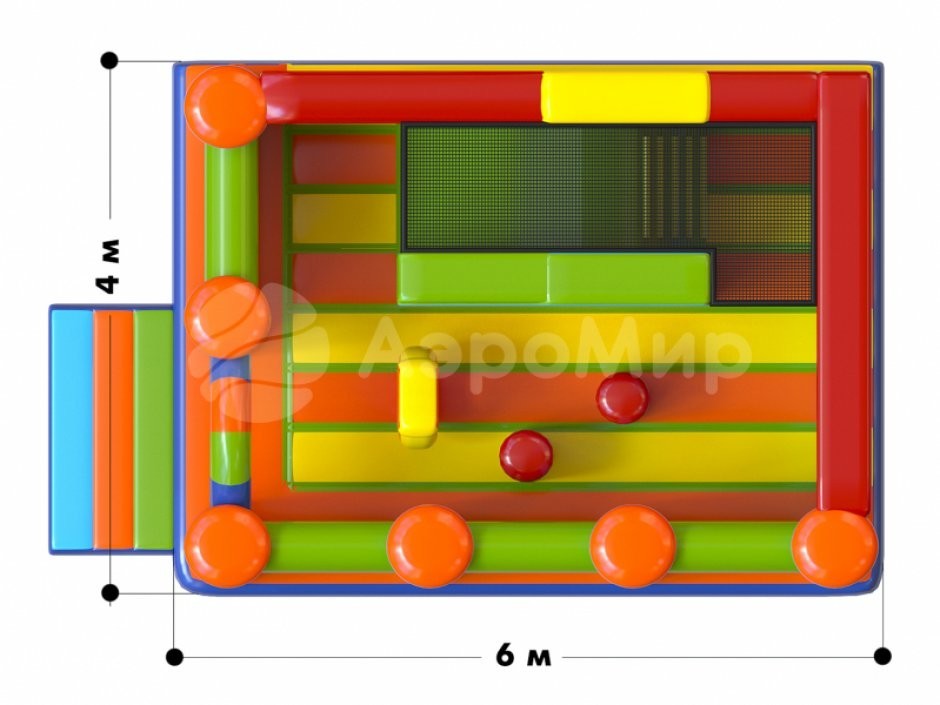 Надувной батут Конфетти — небольшой, коммерческий на 25 м²