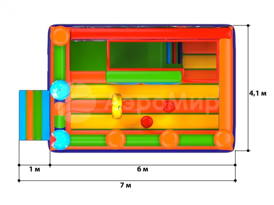 Надувной батут Космос — небольшой для бизнеса на 25 м²
