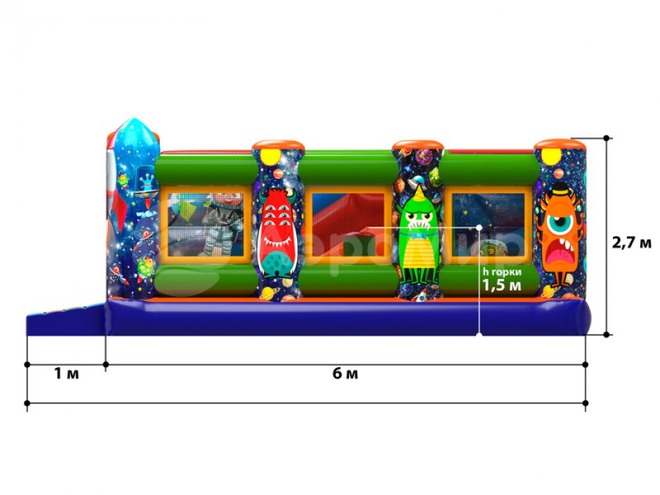 Надувной батут Космос — небольшой для бизнеса на 25 м²