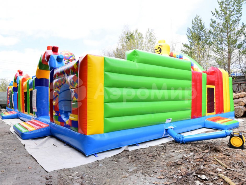 Большой надувной Батут легопарк— с горками и батутной ареной