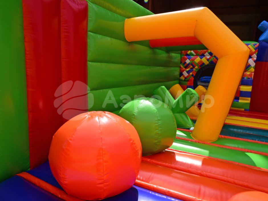 Большой надувной Батут легопарк— с горками и батутной ареной