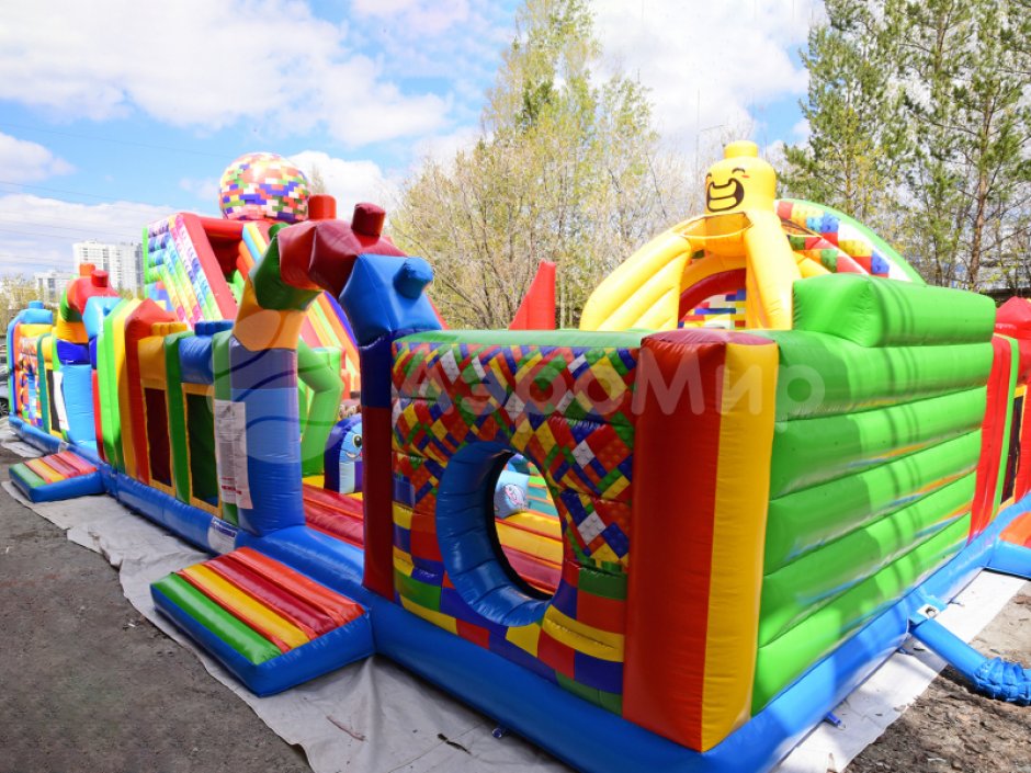 Большой надувной Батут легопарк— с горками и батутной ареной