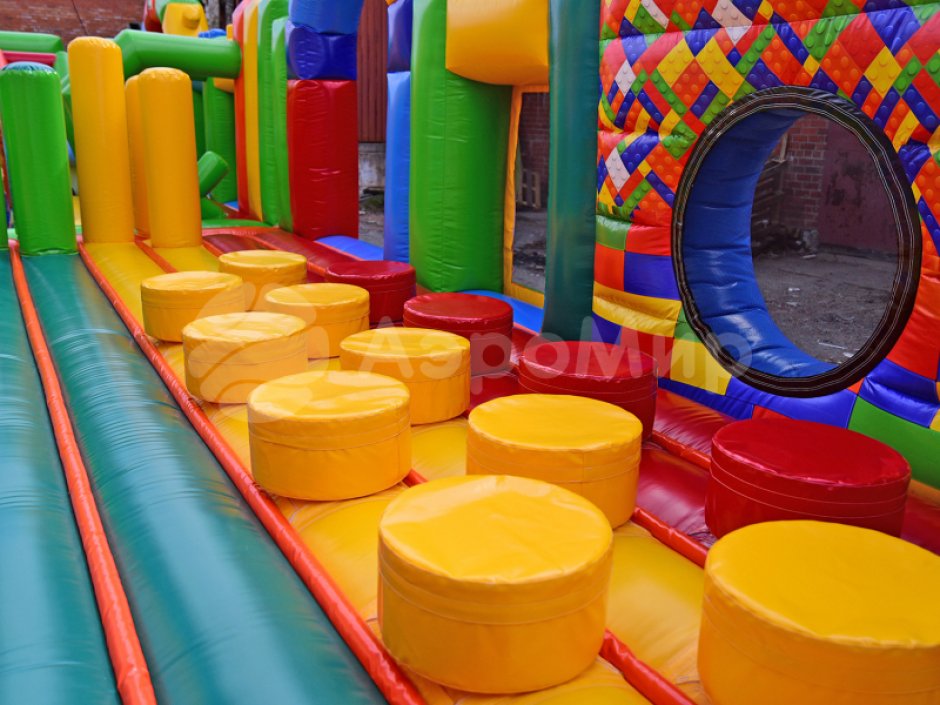 Большой надувной Батут легопарк— с горками и батутной ареной