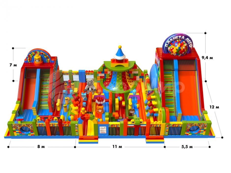 Планета лего — большой надувной парк