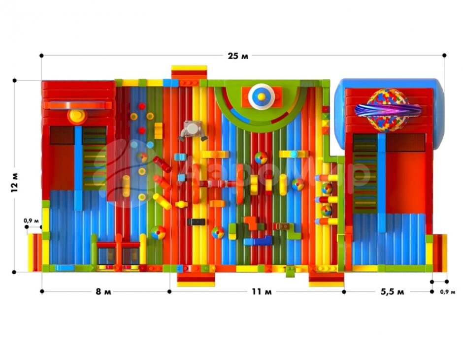 Планета лего — большой надувной парк