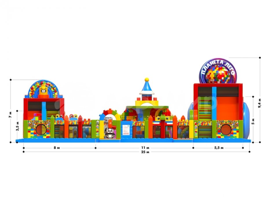 Планета лего — большой надувной парк