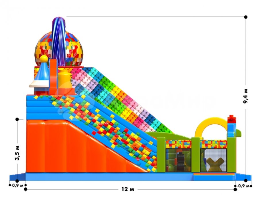 Планета лего — большой надувной парк