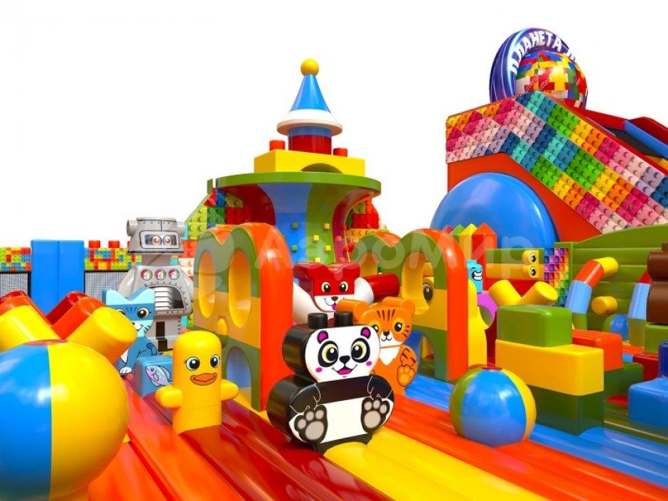 Планета лего — большой надувной парк