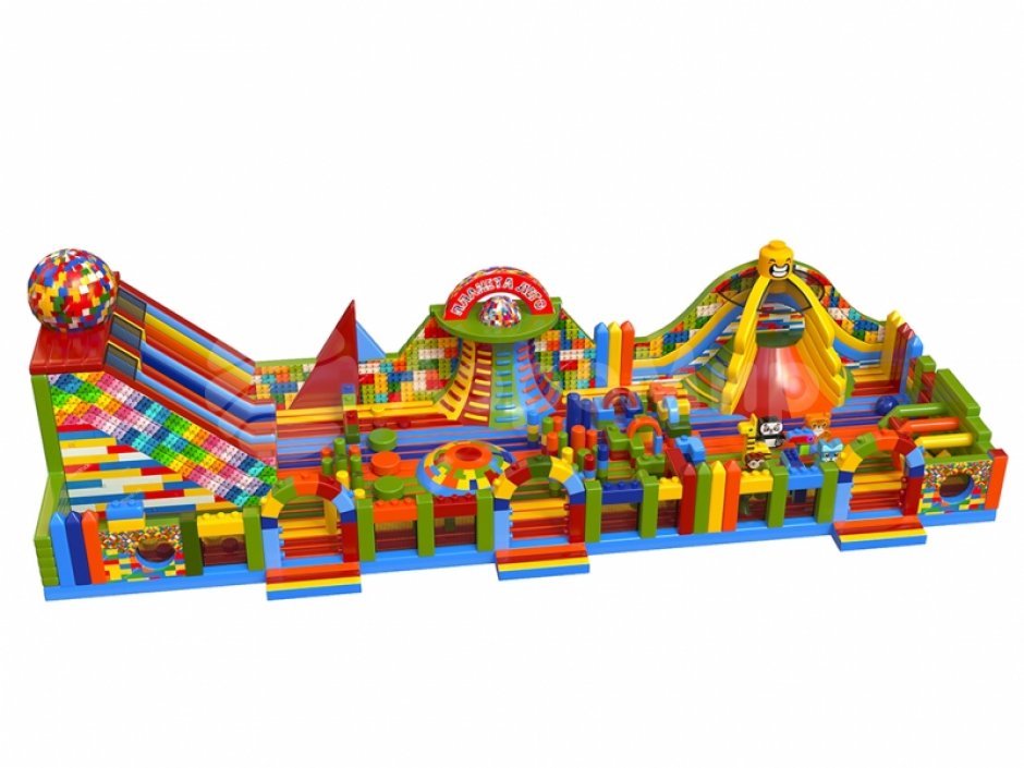 Большой надувной Батут легопарк— с горками и батутной ареной