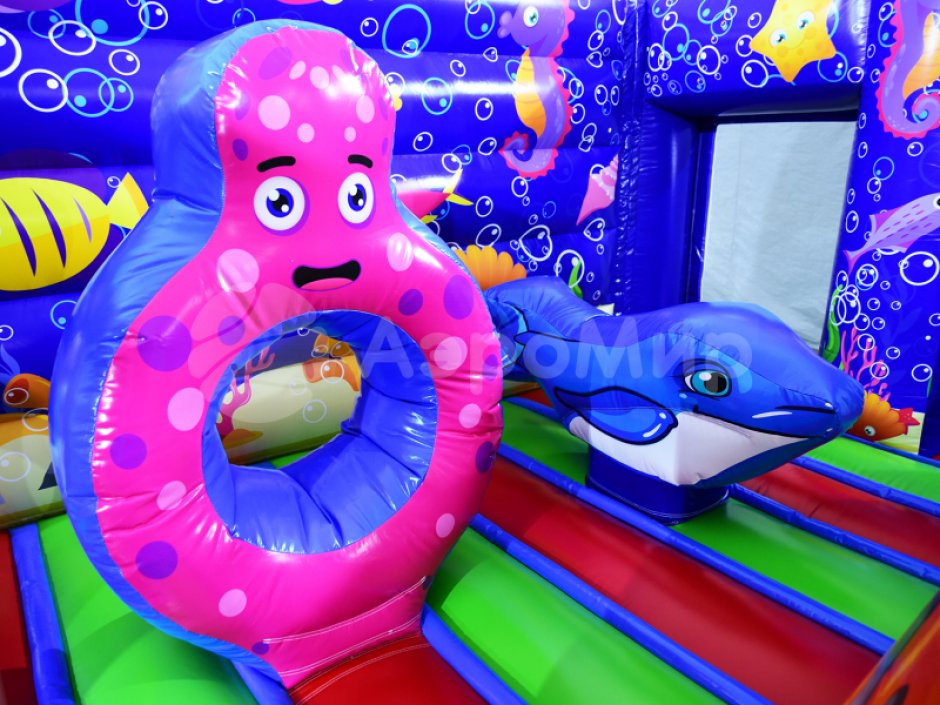 Надувной батут Подводный мир — коммерческий батут на 35 м²