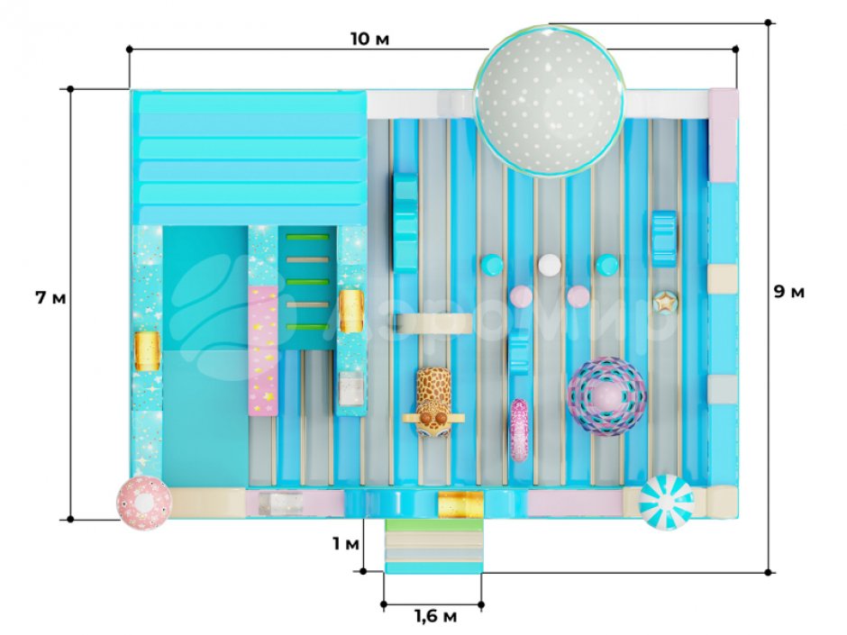 Надувной батут Путешествие 2.0 площадью около 75 м²