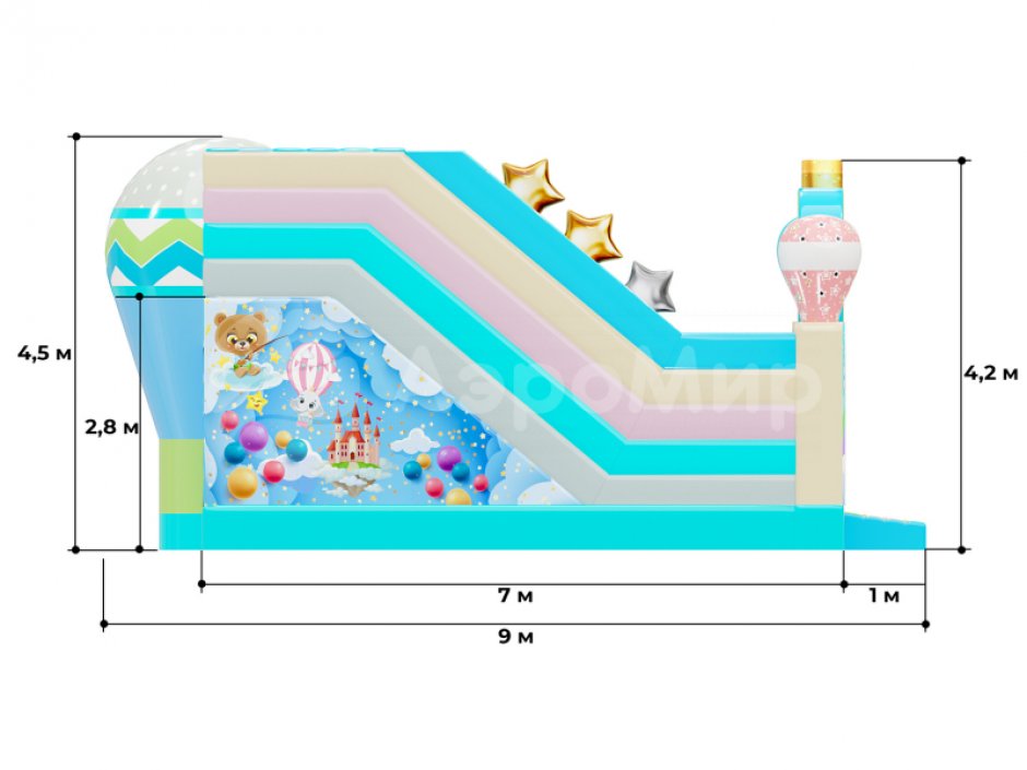 Надувной батут Путешествие 2.0 площадью около 75 м²