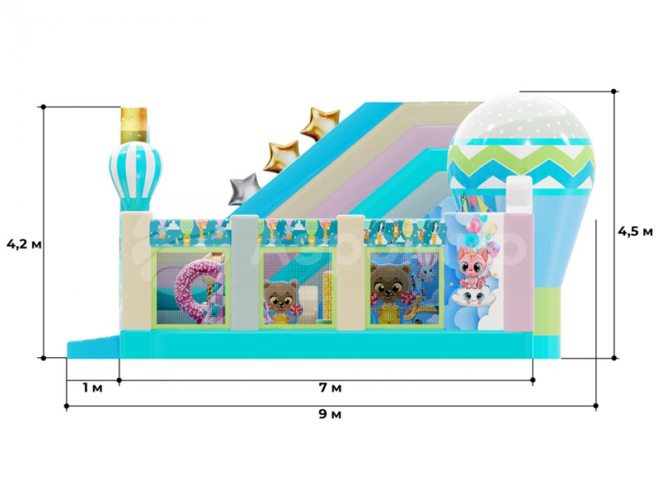 Надувной батут Путешествие 2.0 площадью около 75 м²