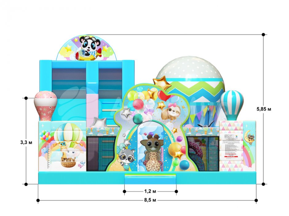 Надувной батут Путешествие — площадь около 75 м²