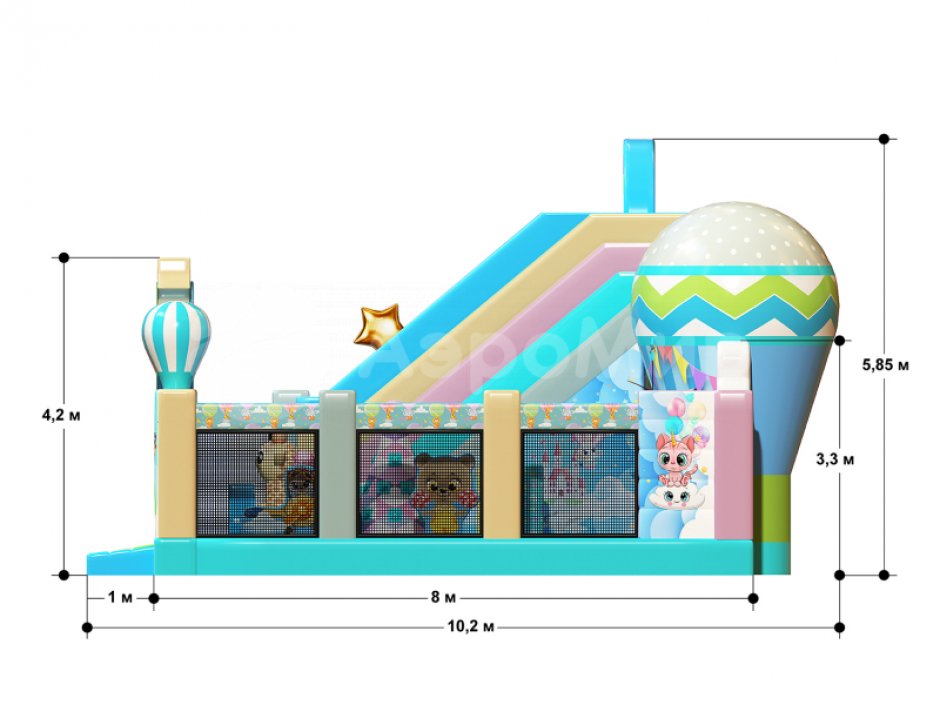 Надувной батут Путешествие — площадь около 75 м²