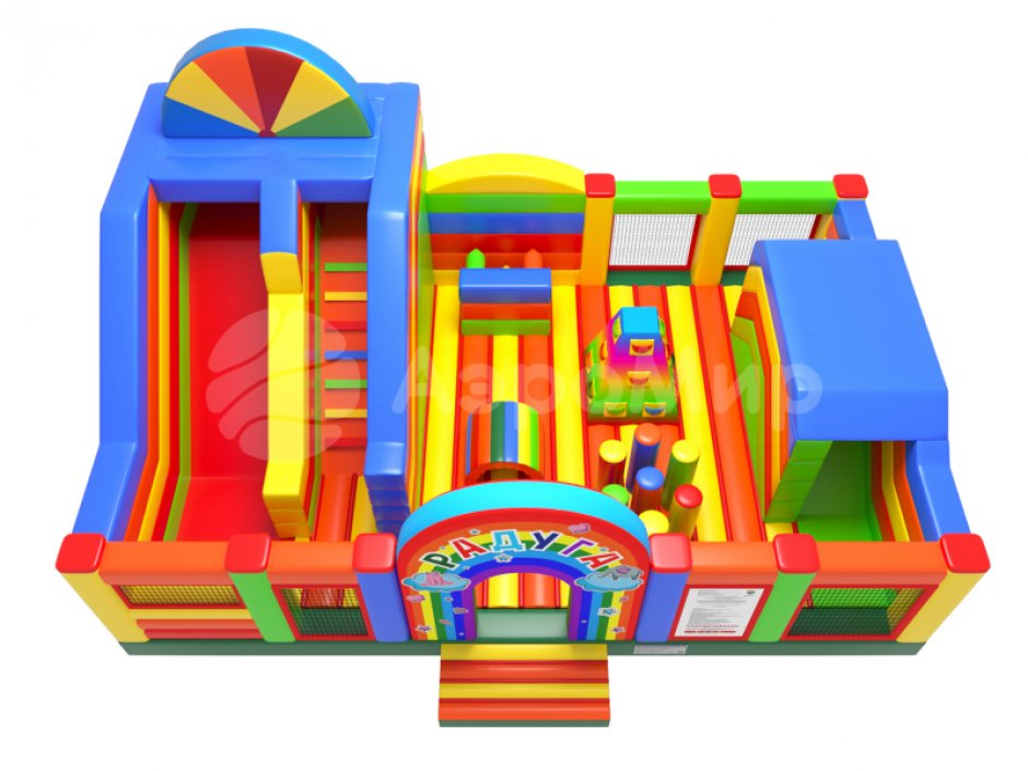 Надувной батут Радуга — большой батут с горкой общей площадью 85 м²