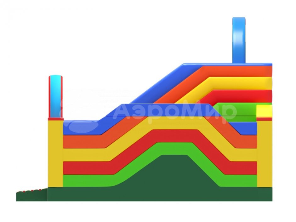 Надувной батут Радуга — большой батут с горкой общей площадью 85 м²