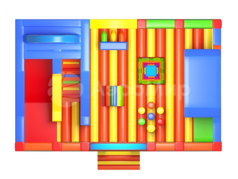 Надувной батут Радуга — большой батут с горкой общей площадью 85 м²