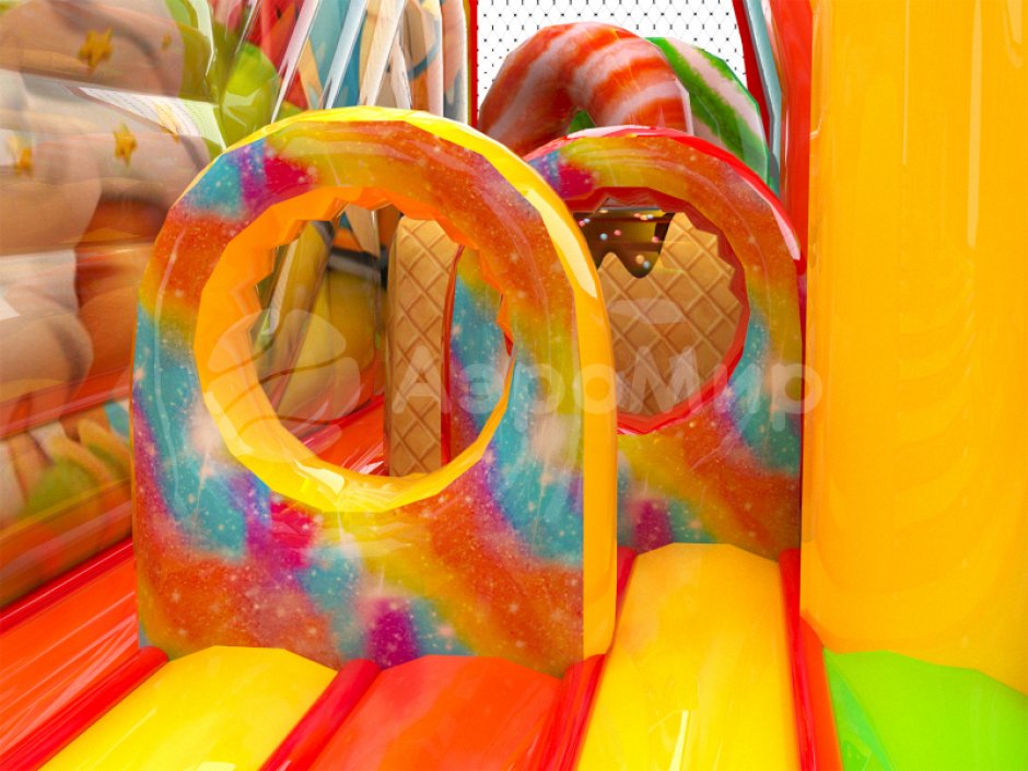 Сладкий мир  — надувной батут с крышей на 105 м²