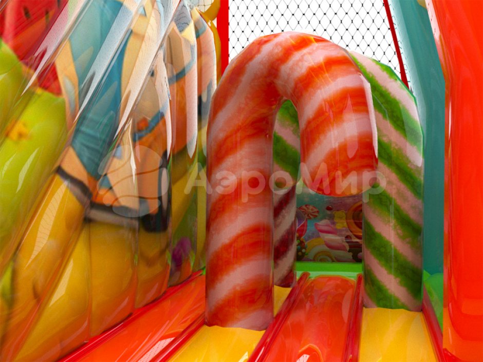 Сладкий мир  — надувной батут с крышей на 105 м²
