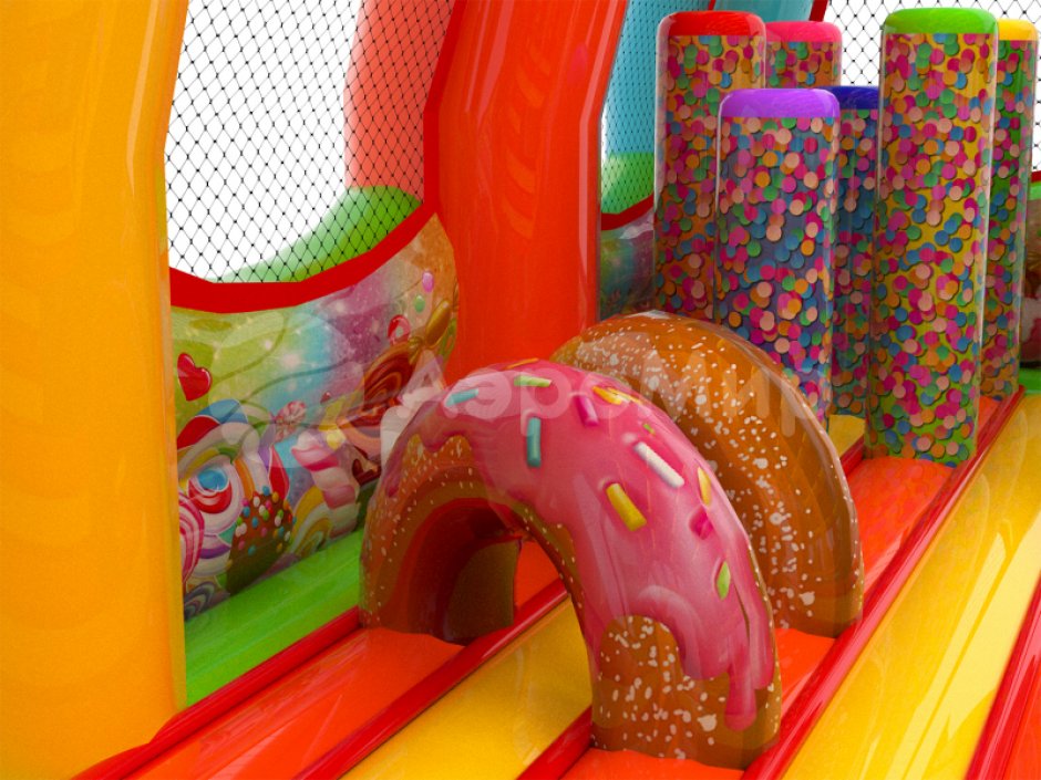 Сладкий мир  — надувной батут с крышей на 105 м²