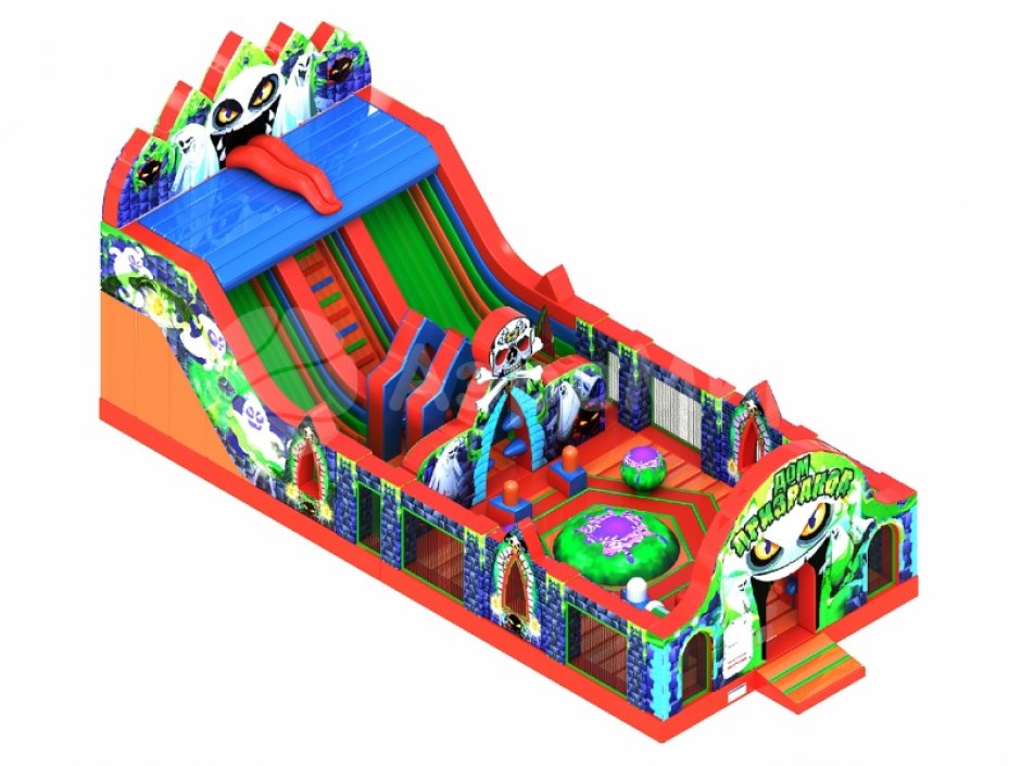 Комната страха — надувная горка батут площадью 112м²