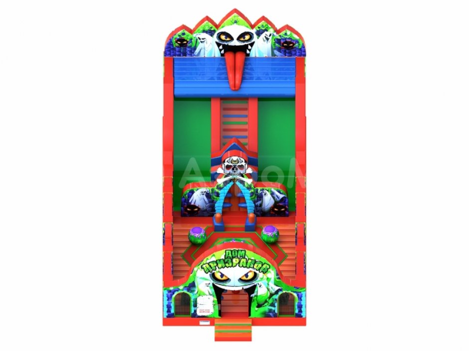 Комната страха — надувная горка батут площадью 112м²