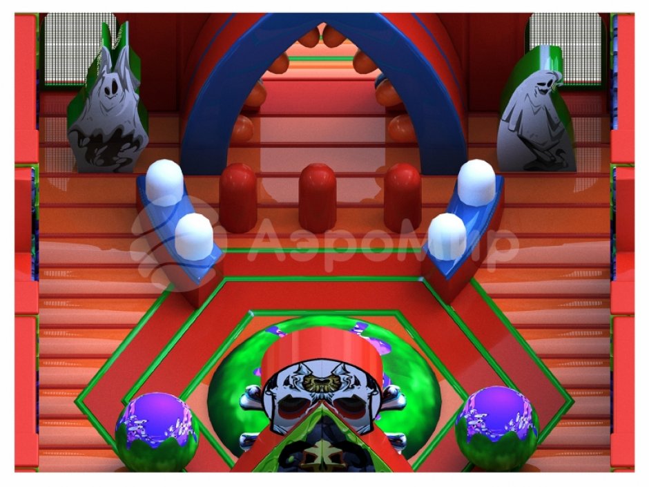 Комната страха — надувная горка батут площадью 112м²