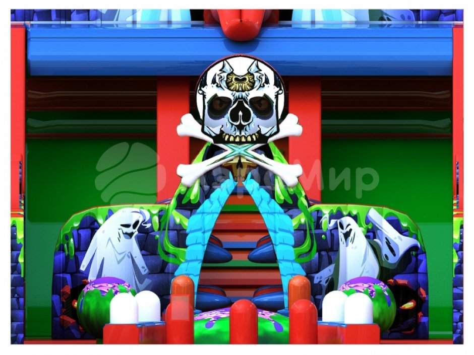 Комната страха — надувная горка батут площадью 112м²