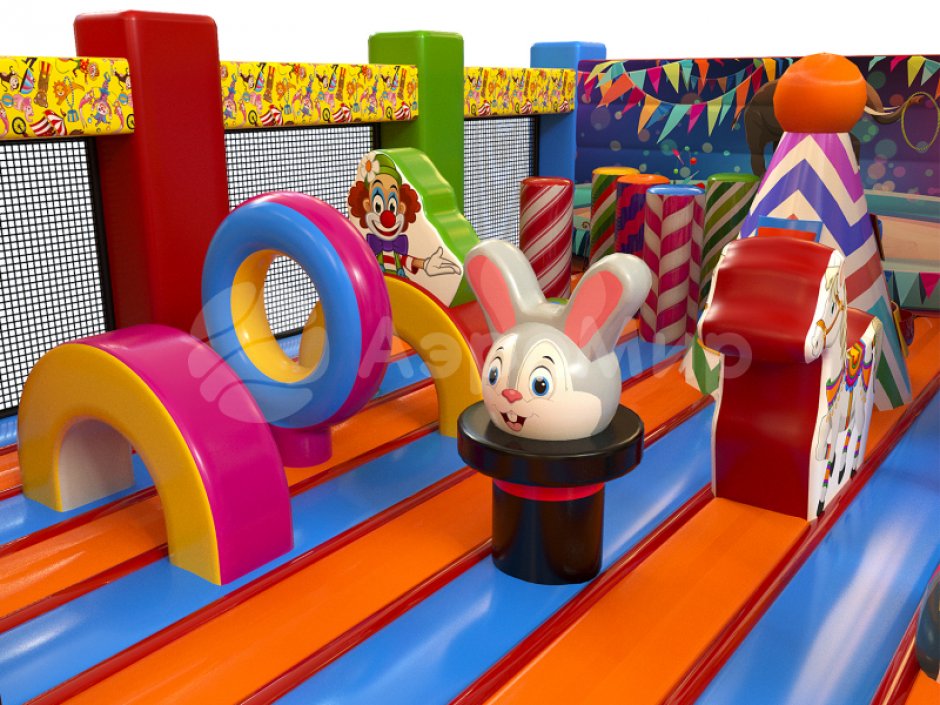 Надувной батут Цирк с горками и батутной ареной на 56 м²