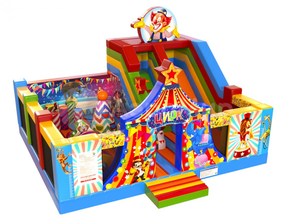 Надувной батут Цирк с горками и батутной ареной на 56 м²