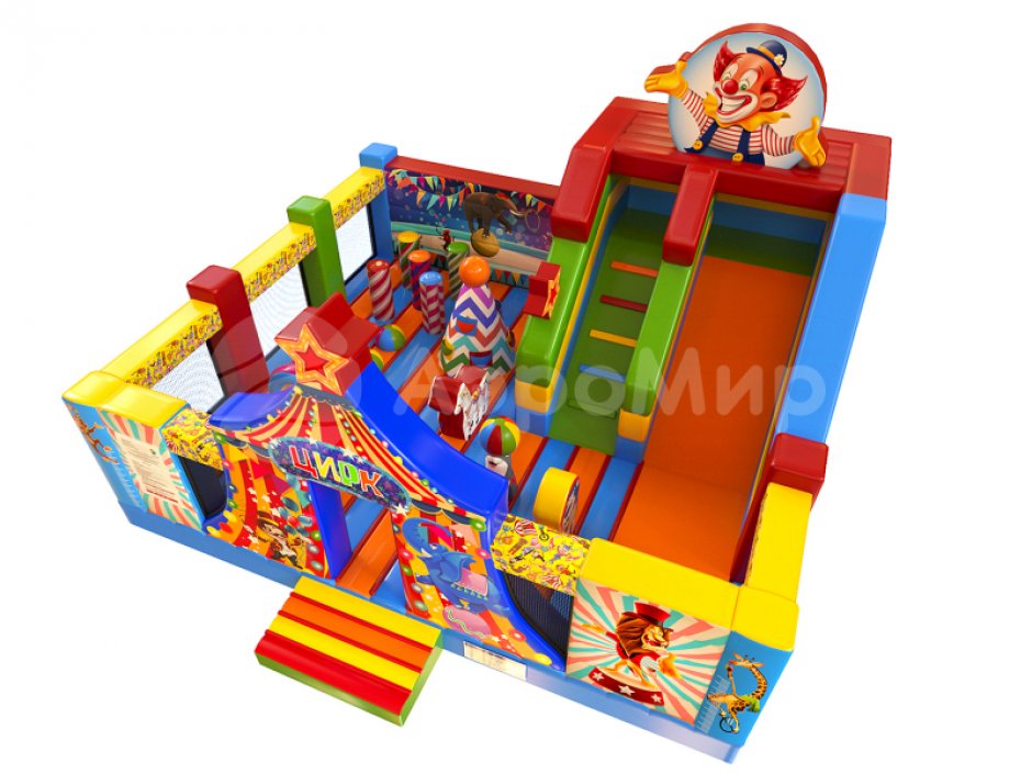 Надувной батут Цирк с горками и батутной ареной на 56 м²