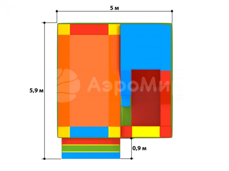 Надувной батут вечеринка — коммерческий надувной батут с крышей на ~25 м²