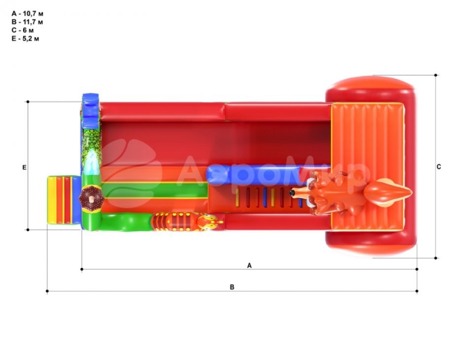 Надувной батут-горка Белка — площадью 40 м²