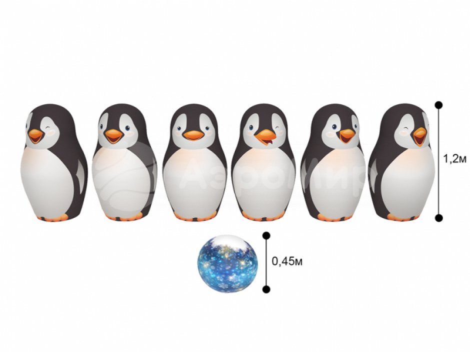 Большие надувные кегли с мячом