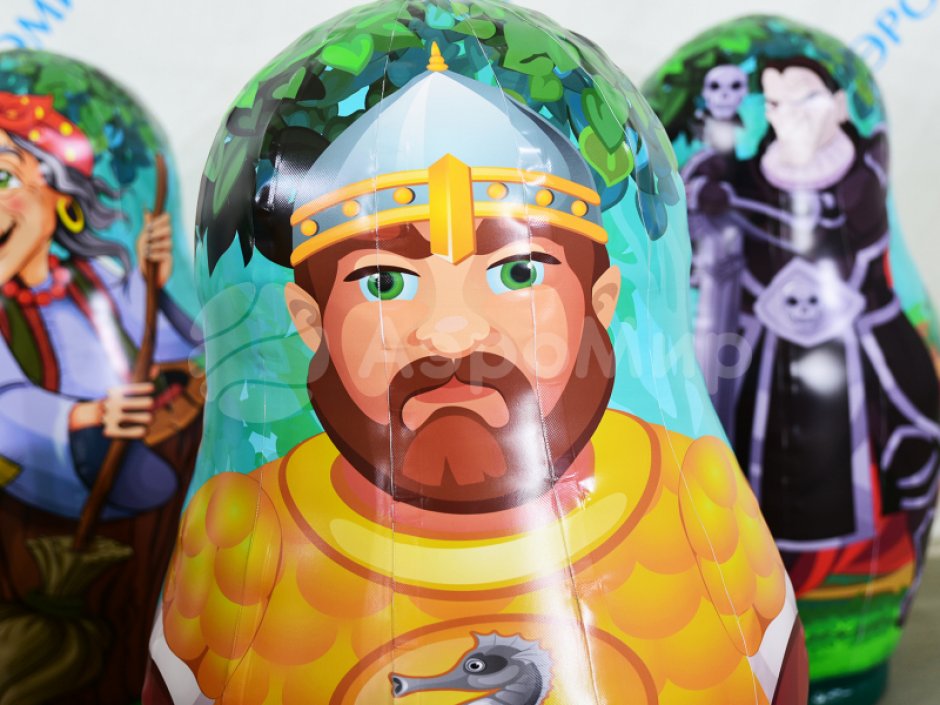 Большие надувные кегли с мячом