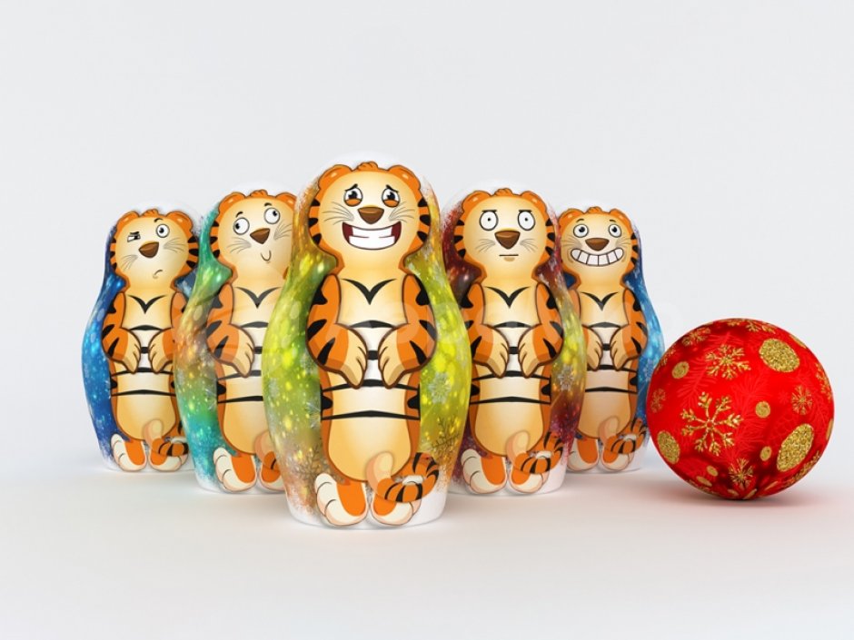 Надувные кегли Тигрули