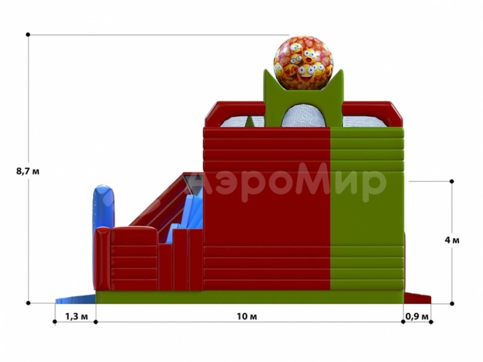 Гигантский надувной батут Бука-Парк — айр парк общей площадью 302 м²