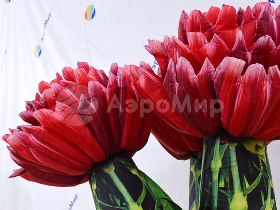 Надувной цветок Гвоздика — торжественное оформление Дня Победы