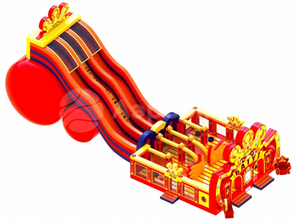 Надувной батут Царь-Горка высота горки 7 метров, общая площадь батутной арены на 156 м²